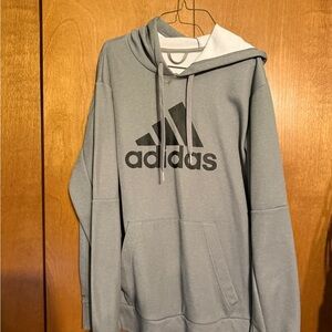 Adidas Men's Gray Hoodie with Black Logo